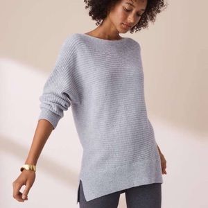 Lou & Grey Loft Boatneck Ribaround Grey Sweater Medium